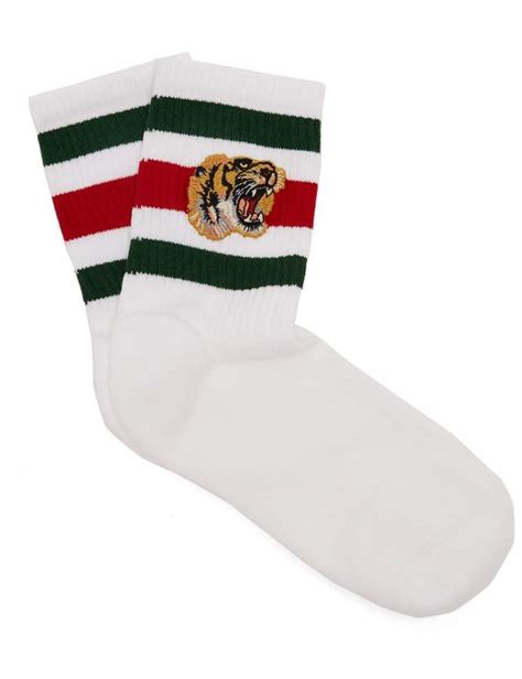 gucci socks tiger|Gucci ebroidered socks.